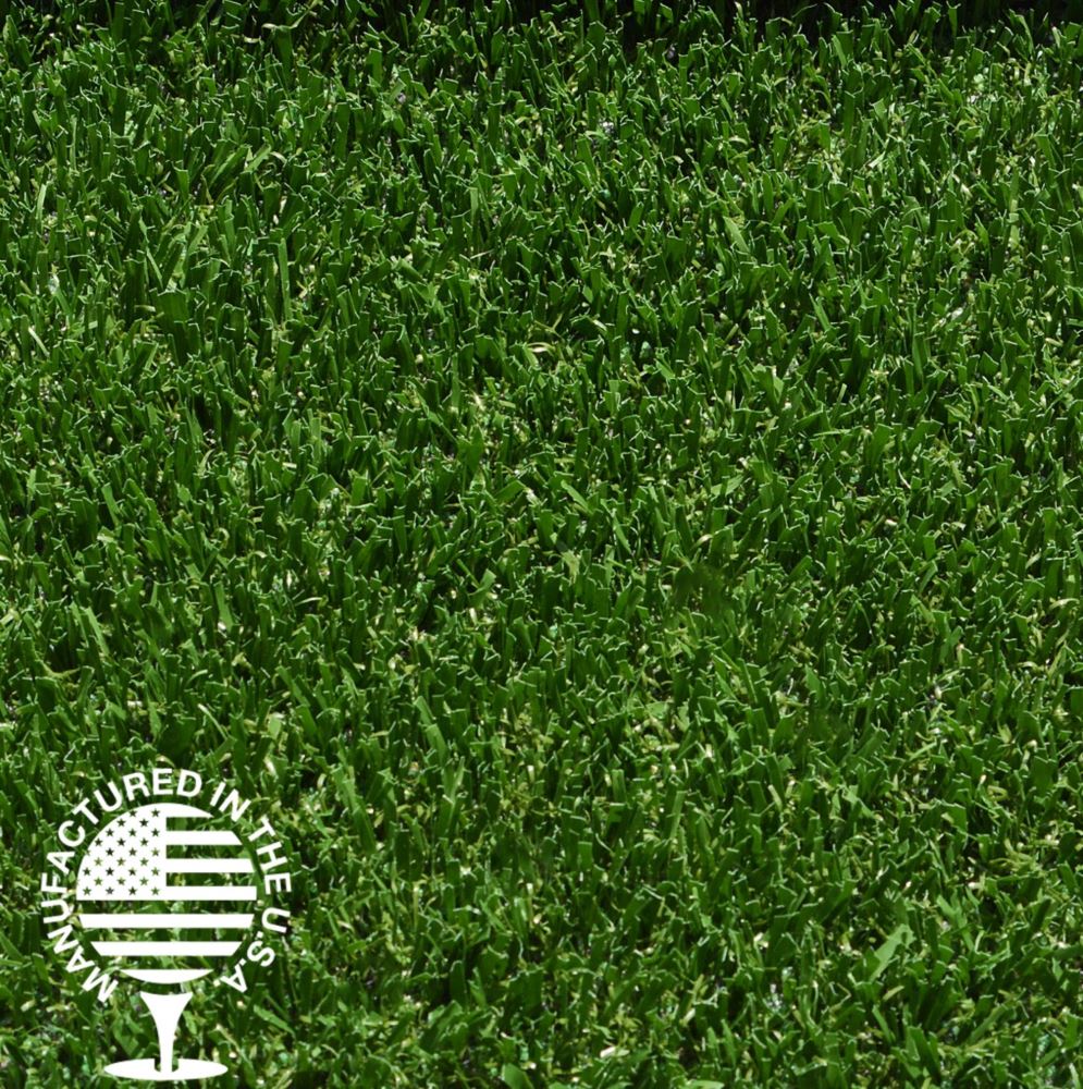 Close-up of field green artificial grass turf, manufactured in the USA, featuring dense, durable blades designed for athletic fields, playgrounds, and high-traffic landscape applications by Southwest Greens.